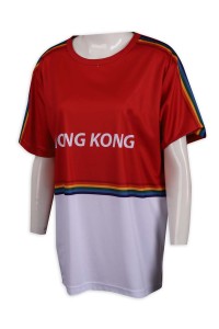 T921 製作撞色T恤 香港 代表運動衫 選手衫 T恤生產商   紅色   oversize t shirt 女